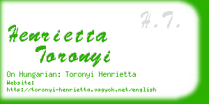 henrietta toronyi business card